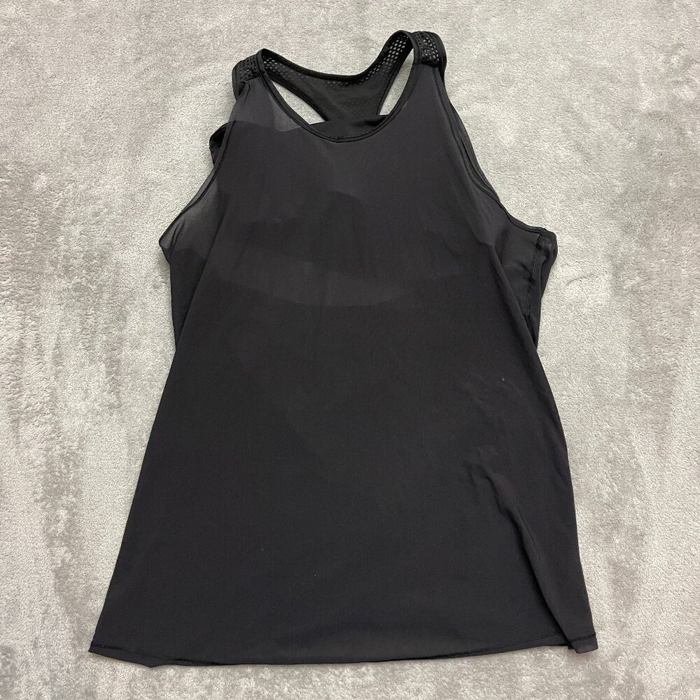 LULULEMON 'Practice Freely Tank' Black Sports Bra Tank Top - Womens Size 8